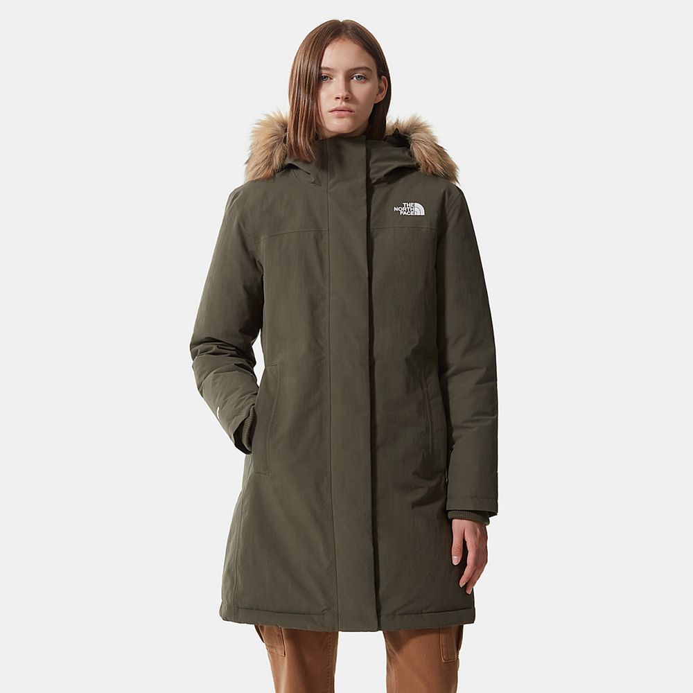 The North Face Waterproof Jackets Womens Australia - The North Face Arctic Parka Green Dryvent (IJM-